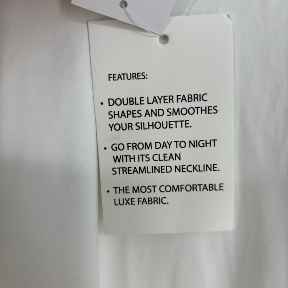 And Now This Womens Medium Tank Bodysuit V-Neck White Double Layer Knit Fabric - Picture 6 of 10